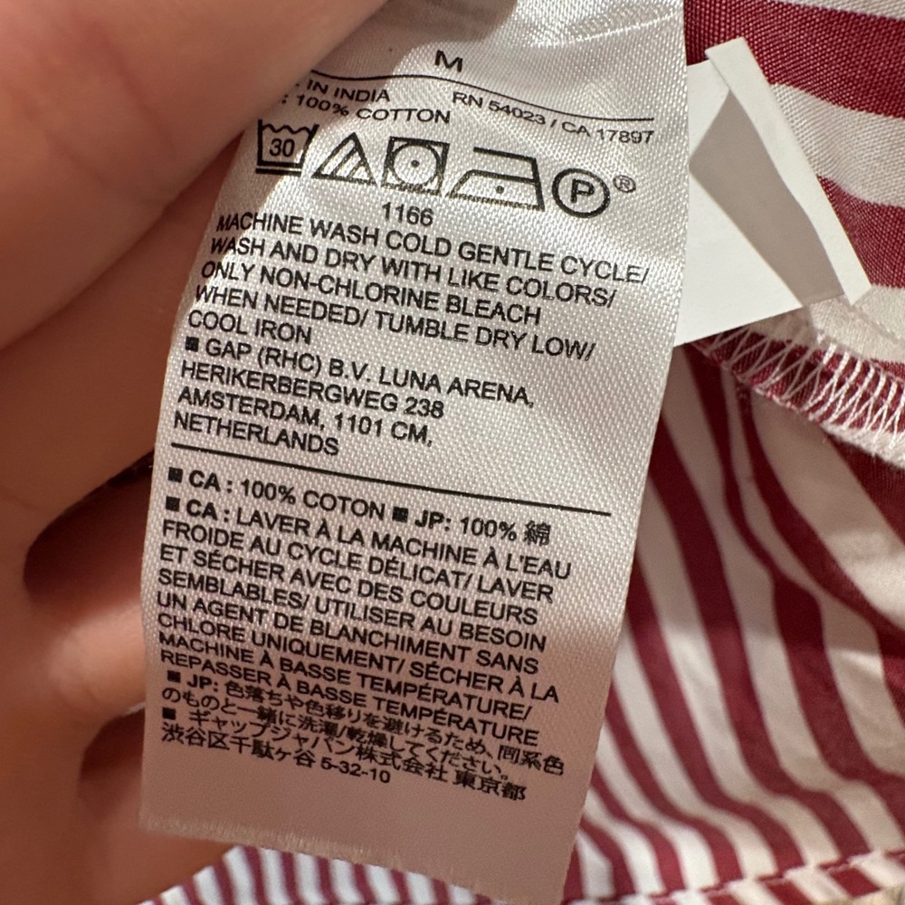 NWT Banana Republic Striped Red Sleeveless Shirt Dress Medium - Picture 7 of 8